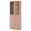 IKEA BILLY БІЛЛІ Стелаж панельні / скляні дверцята, шпон дуба білений, 80x30x202 см 39281773 392.817.73