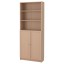 IKEA BILLY БІЛЛІ / OXBERG ОКСБЕРГ Стелаж з дверцятами, шпон дуба білений, 80x30x202 см 99281063 992.810.63