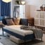 IKEA BLÅKULLEN БЛОКУЛЛЕН Ліжко з кутовим узголів'ям з оббивкою, Knisa синій, 90x200 см 10505716 105.057.16