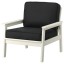 IKEA BONDHOLMEN Крісло для саду, білий / бежевий / ярпенський / дувхольменський антрацит, 62x62 см 79545376 795.453.76