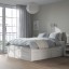 IKEA BRIMNES БРІМНЕС Ліжко двоспальне з шухлядами, білий, 160x200 см 30228718 302.287.18