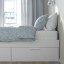 IKEA BRIMNES БРІМНЕС Ліжко двоспальне з шухлядами, білий / Lönset, 140x200 см 29018735 290.187.35