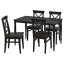 IKEA DANDERYD / INGOLF Стіл та 4 стільці, чорний / коричнево-чорний, 130 см 09544281 095.442.81