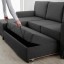 IKEA EVERTSBERG ЕВЕРЦБЕРГ 2-місний диван-ліжко, з шезлонгом з місцем для зберігання / темно-сірий 00476333 004.763.33