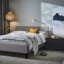 IKEA FALUDDEN Ліжко двоспальне з оббивкою, сірий, 140x200 см 60563501 605.635.01