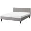 IKEA FALUDDEN Ліжко двоспальне з оббивкою, сірий, 140x200 см 60563501 605.635.01