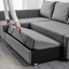 IKEA FRIHETEN ФРІХЕТЕН Кутовий диван розкладний, з додатковими подушками спинки / Skiftebo темно-сірий 59326624 593.266.24