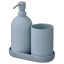 IKEA GANSJÖN ГАНШОН Набір для ванної кімнати, 3 шт., світло-сіро-блакитний 60555389 605.553.89