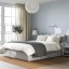IKEA GLADSTAD ГЛАДСТАД Ліжко двоспальне з оббивкою, 4 контейнери для постелі, Kabusa світло-сірий, 160x200 см 59407012 594.070.12