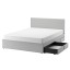 IKEA GLADSTAD ГЛАДСТАД Ліжко двоспальне з оббивкою, 4 контейнери для постелі, Kabusa світло-сірий, 140x200 см 09407024 094.070.24