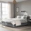 IKEA HAUGA ХАУГА Ліжко двоспальне з оббивкою, 2 контейнери для постелі, Vissle сірий, 160x200 см 69336651 693.366.51