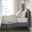 IKEA HAUGA ХАУГА Ліжко двоспальне з оббивкою, Vissle сірий, 140x200 см 90446351 904.463.51