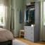 IKEA HAUGA ХАУГА Відкрита гардеробна шафа з 3 шухлядами, сірий, 70x199 см 80424967 804.249.67