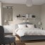 IKEA HAUGA ХАУГА Ліжко двоспальне з оббивкою, Vissle сірий, 160x200 см 30446354 304.463.54
