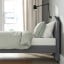 IKEA HAUGA ХАУГА Ліжко з оббивкою, Vissle сірий, 90x200 см 40450072 404.500.72