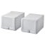 IKEA HEMMAFIXARE ХЕММАФІКСАРЕ Коробка для взуття, тканина в смужки / білий / сірий, 23x34x19 cм 40503914 405.039.14