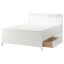 IKEA IDANÄS ІДАНЕС Ліжко двоспальне з шухлядами, білий, 140x200 см 80458863 804.588.63
