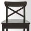 IKEA INGOLF ІНГОЛЬФ Табурет барний зі спинкою, коричнево-чорний, 63 см 40248513 402.485.13