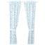 IKEA JÄTTELIK ЄТТЕЛІК Штори із зав’язками, 2 шт., динозавр білий / синій, 120x300 см 00464165 004.641.65