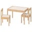 IKEA LÄTT ЛЕТТ Дитячий стіл з 2 стільцями, білий / сосна 50178411 501.784.11