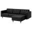 IKEA LANDSKRONA ЛАНДСКРУНА 3-місний диван, з шезлонгом / Grann / Bomstad чорний / метал 49031873 490.318.73