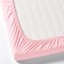 IKEA LEN ЛЕН Простирадло для дитячого ліжечка, білий / рожевий, 60x120 см 60320188 603.201.88
