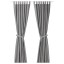 IKEA LENDA ЛЕНДА Штори із зав’язками, 2 шт., сірий, 140x300 см 00319178 003.191.78