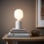 IKEA LERSKIFFER Лампа настільна, з ефектом терраццо / білий, 11 см 90486295 904.862.95