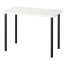 IKEA LINNMON ЛІННМОН / ADILS АДІЛС Стіл, білий / чорний, 100x60 см 09932177 099.321.77
