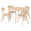 IKEA LISABO / LISABO Стіл та 4 стільці, ясеневий шпон / ясен, 105 см 69554856 695.548.56