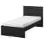IKEA MALM МАЛЬМ Ліжко односпальне, високе, чорно-коричневий / Luröy, 90x200 см 39009561 390.095.61