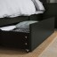 IKEA MALM МАЛЬМ Ліжко двоспальне з 2 шухлядами, чорно-коричневий, 180x200 см 39176263 391.762.63