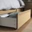 IKEA MALM МАЛЬМ Ліжко двоспальне з 4 шухлядами, шпон дуба білений / Leirsund, 180x200 см 19175429 191.754.29