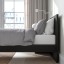 IKEA MALM МАЛЬМ Ліжко односпальне, високе, чорно-коричневий / Leirsund, 90x200 см 49020030 490.200.30