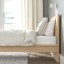 IKEA MALM МАЛЬМ Ліжко односпальне, високе, шпон дуба білений / Leirsund, 90x200 см 29157321 291.573.21