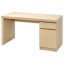 IKEA MALM МАЛЬМ Письмовий стіл, шпон дуба білений, 140x65 см 20359823 203.598.23