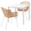 IKEA MELLTORP / NILSOVE Стіл та 2 стільці, білий ротанг / білий, 75x75 см 29297294 292.972.94