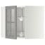 IKEA METOD МЕТОД Кутова настінна шафа з каруселлю / скляні двері, білий / Bodbyn сірий, 68x60 см 39394968 393.949.68