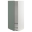 IKEA METOD МЕТОД Висока шафа для холодильника / морозильника, білий / Bodarp сіро-зелений, 60x60x140 см 99317161 993.171.61