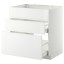 IKEA METOD МЕТОД / MAXIMERA МАКСІМЕРА Підлогова шафа під мийку з шухлядами, білий / Ringhult білий, 80x60 см 69028049 690.280.49
