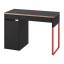IKEA MICKE МІККЕ Письмовий стіл, антрацит / червоний, 105x50 см 80489850 804.898.50