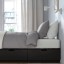 IKEA NORDLI Ліжко з контейнером і матрацом, антрацит / Vågstranda твердий, 90x200 см 59536882 595.368.82