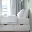 IKEA NORDLI Ліжко з контейнером і матрацом, білий / Vågstranda твердий, 140x200 см 59537688 595.376.88