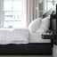 IKEA NORDLI Ліжко з контейнером і матрацом, з узголів'ям антрацит/ Åkrehamn середньої жорсткості, 160x200 см 19541767 195.417.67