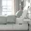 IKEA NORDLI Ліжко з контейнером і матрацом, з узголів'ям білий / Åkrehamn жорсткий, 160x200 см 69536872 695.368.72