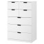 IKEA NORDLI НОРДЛІ Комод, 7 ящиків, білий, 80x122 cм 99239502 992.395.02