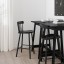 IKEA NORRARYD НОРРАРЮД Табурет барний зі спинкою, чорний, 74 см 00397736 003.977.36