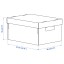 IKEA PINGLA ПІНГЛА Коробка з кришкою, чорний / натуральний, 28x37x18 cм 60324134 603.241.34