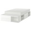 IKEA PLATSA ПЛАТСА Ліжко двоспальне з 4 шухлядами, білий / Fonnes, 142x244x43 см 09302913 093.029.13