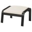 IKEA POÄNG ПОЕНГ Крісло з підставкою для ніг, чорно-коричневий / Glose білий з відтінком 39551072 395.510.72